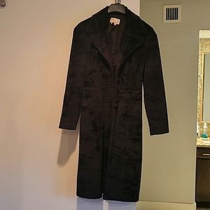 Long Black A-Line Double Breasted Coat